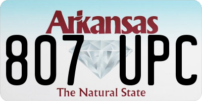 AR license plate 807UPC