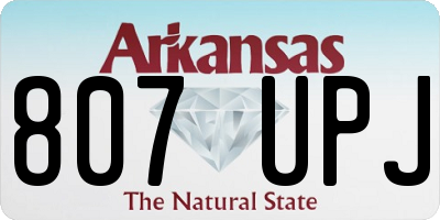 AR license plate 807UPJ