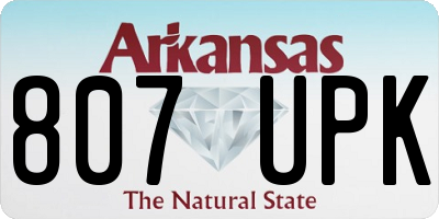 AR license plate 807UPK