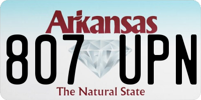 AR license plate 807UPN