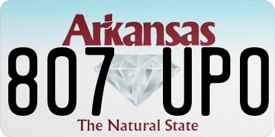 AR license plate 807UPO