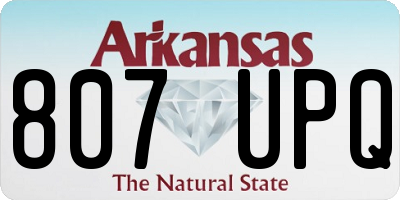 AR license plate 807UPQ