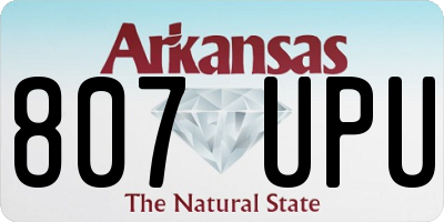 AR license plate 807UPU