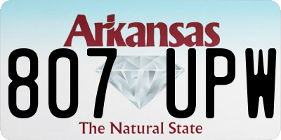 AR license plate 807UPW