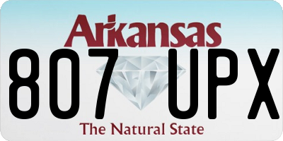 AR license plate 807UPX