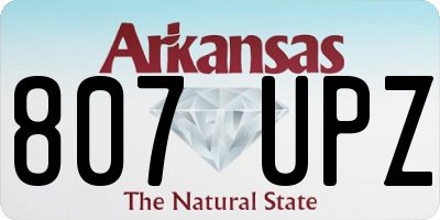 AR license plate 807UPZ