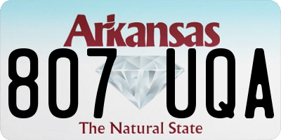 AR license plate 807UQA