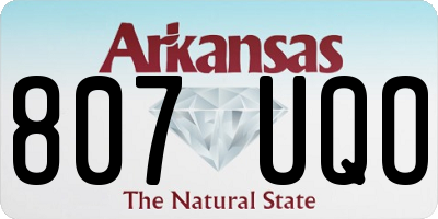 AR license plate 807UQO