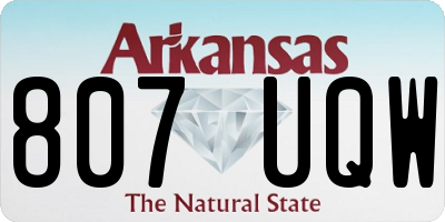 AR license plate 807UQW