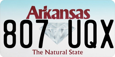 AR license plate 807UQX