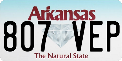 AR license plate 807VEP