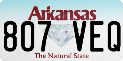 AR license plate 807VEQ