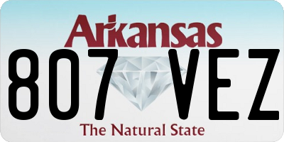 AR license plate 807VEZ