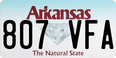 AR license plate 807VFA