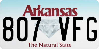 AR license plate 807VFG