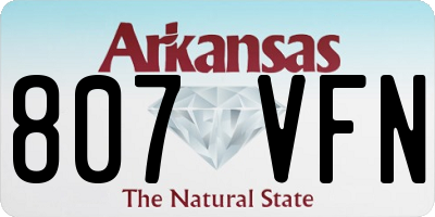 AR license plate 807VFN