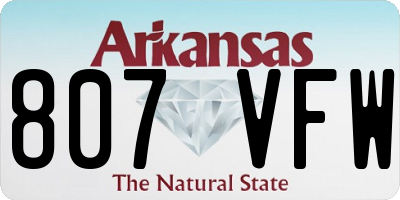 AR license plate 807VFW