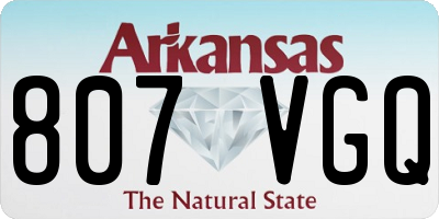 AR license plate 807VGQ