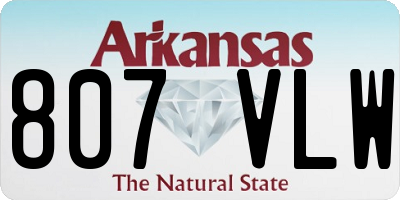 AR license plate 807VLW