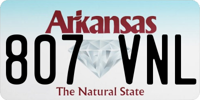 AR license plate 807VNL