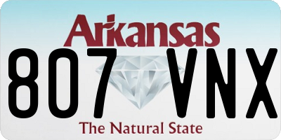 AR license plate 807VNX