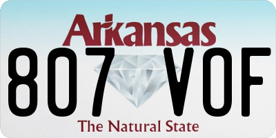 AR license plate 807VOF