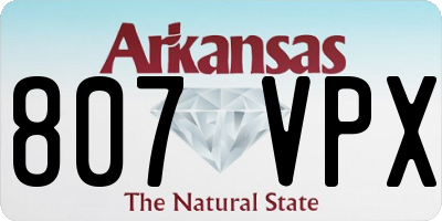 AR license plate 807VPX