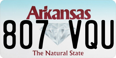 AR license plate 807VQU