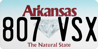 AR license plate 807VSX