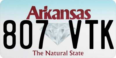 AR license plate 807VTK