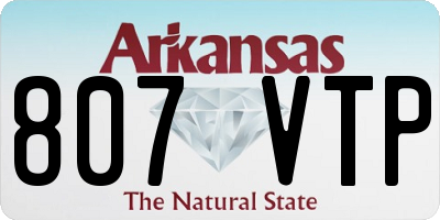 AR license plate 807VTP