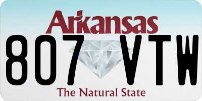AR license plate 807VTW