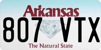 AR license plate 807VTX