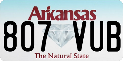 AR license plate 807VUB