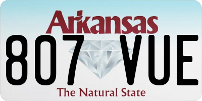 AR license plate 807VUE