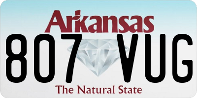 AR license plate 807VUG