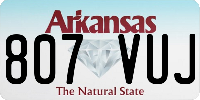 AR license plate 807VUJ
