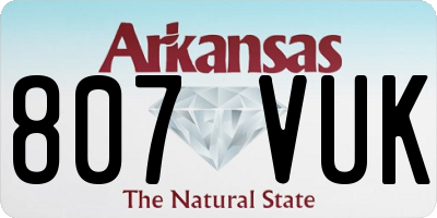 AR license plate 807VUK