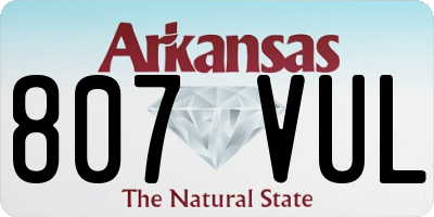 AR license plate 807VUL