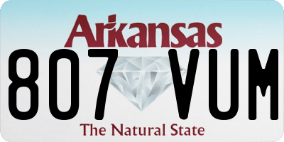 AR license plate 807VUM
