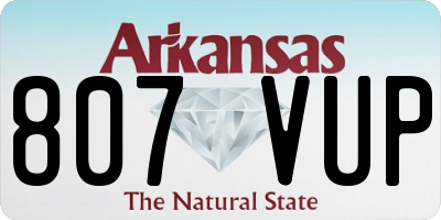AR license plate 807VUP