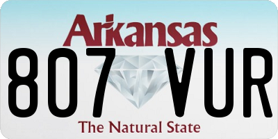 AR license plate 807VUR