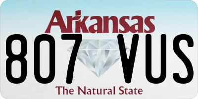 AR license plate 807VUS
