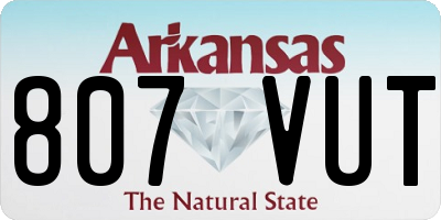 AR license plate 807VUT