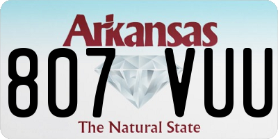 AR license plate 807VUU