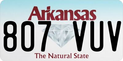AR license plate 807VUV