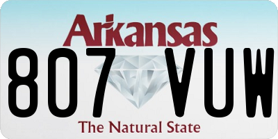 AR license plate 807VUW