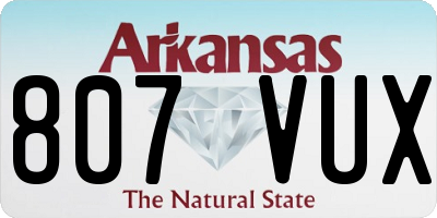 AR license plate 807VUX