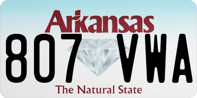 AR license plate 807VWA