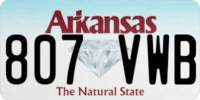AR license plate 807VWB